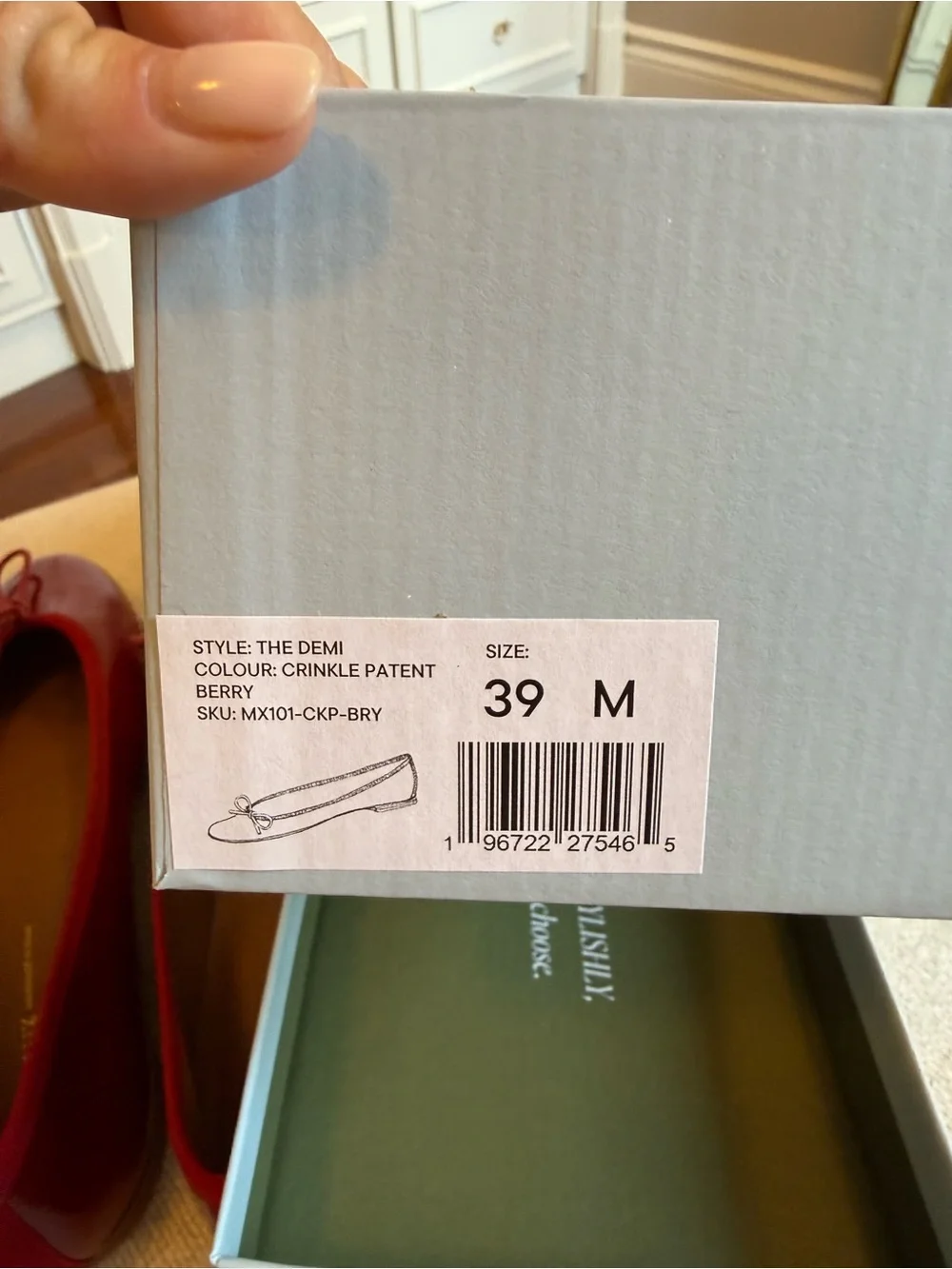 Red Margaux “the Demi” Ballet Flats with Bow - Picture 4 of 4